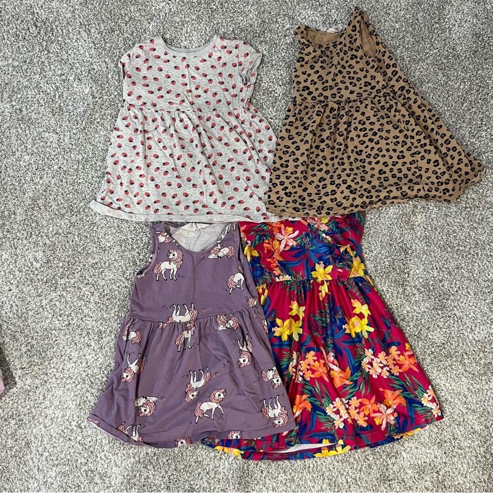 Toddler girl clothing bundle 5 pieces dresses 2T and 3T little girls
